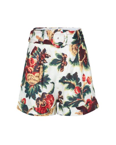 Sir. The Label Ambroise Belted Floral Linen Shorts - Multicolour