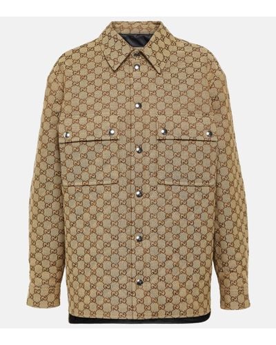 Gucci GG Canvas Shirt Jacket - Brown