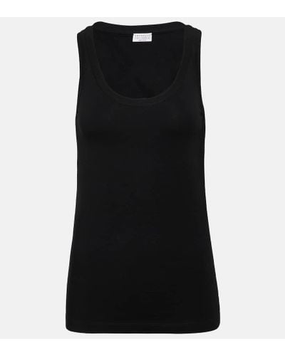 Brunello Cucinelli Top in misto cotone - Nero