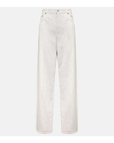 Balenciaga Jeans anchos de tiro medio - Blanco