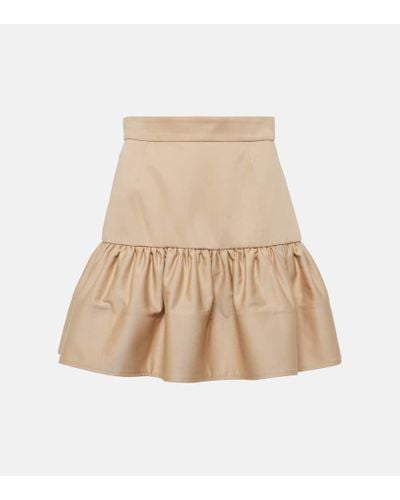 Patou Ruffled Cotton Gabardine Miniskirt - Natural