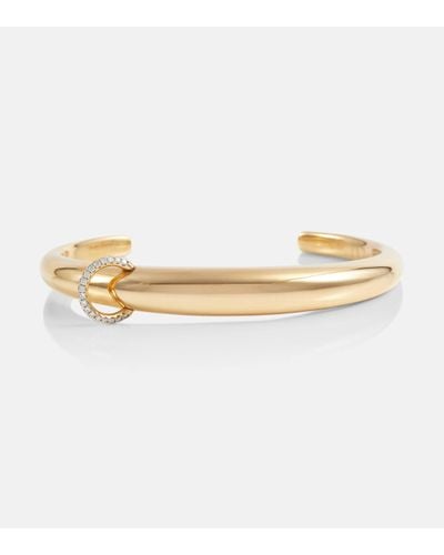 Rainbow K Piercing 14kt Gold Cuff Bracelet With Diamonds - Metallic