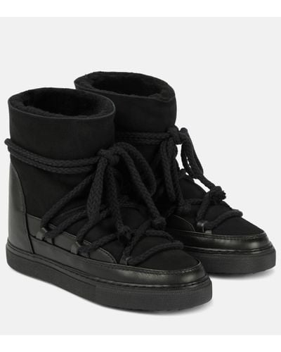 Inuikii Classic Wedge Suede And Leather Snow Boots - Black