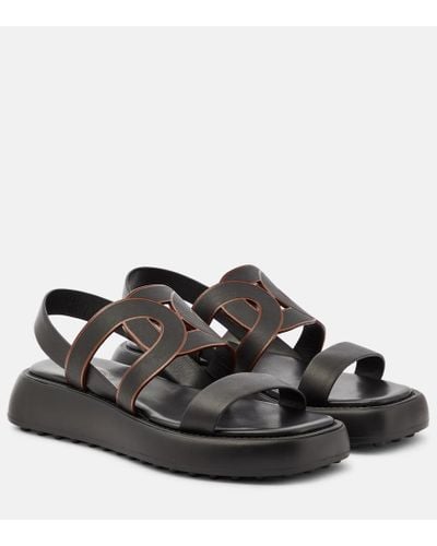 Tod's Catena Leather Sandals - Black