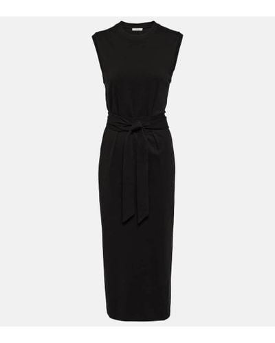 Vince Cotton Jersey Midi Dress - Black
