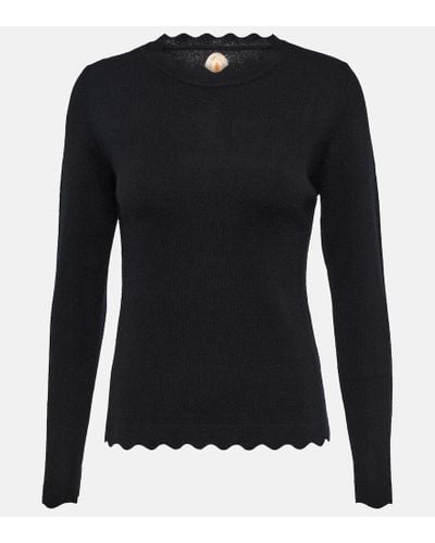 Jardin Des Orangers Scalloped Wool And Cashmere Sweater - Black