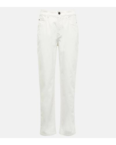 Brunello Cucinelli High-rise Slim Jeans - White