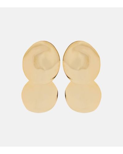 Jennifer Behr Issey Double Disc 18kt Gold-plated Drop Earrings - Natural