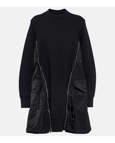 Sacai Vestido corto de algodon - Negro