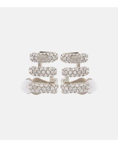 Givenchy Orecchini Stitch con cristalli - Bianco
