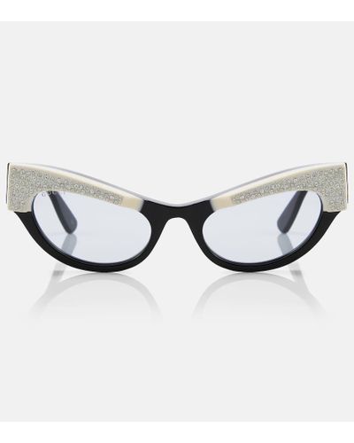 Gucci Crystal-embellished Cat-eye Sunglasses - Brown