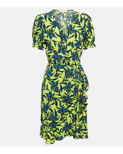 Diane von Furstenberg Floral Printed Minidress - Green