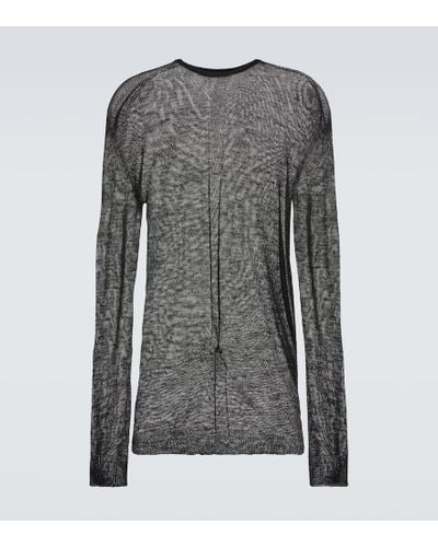 Rick Owens Wool Sweatshirt - Gray