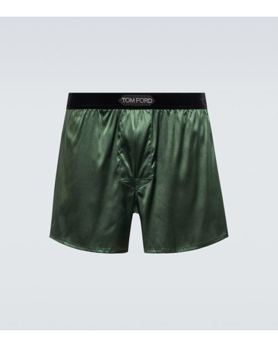 Tom Ford Boxershorts aus Seidensatin - Grün