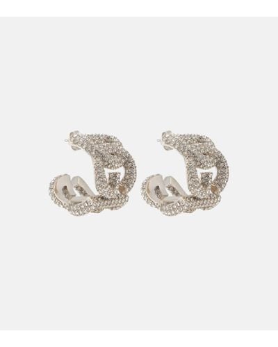 Dolce & Gabbana Dg Crystal-embellished Hoop Earrings - Metallic