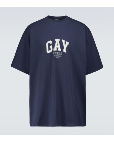 Balenciaga T-shirt Pride - Bleu