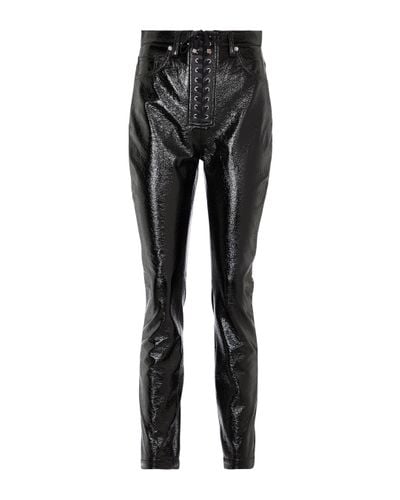 Dolce & Gabbana Lace-up Coated Cotton Skinny Jeans - Black
