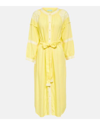 Melissa Odabash Ally Embroidered Midi Dress - Yellow