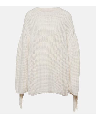 Lisa Yang Hilma Fringed Cashmere Sweater - White