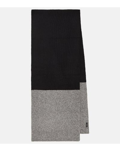 JOSEPH Color Block Wool-blend Scarf - Black