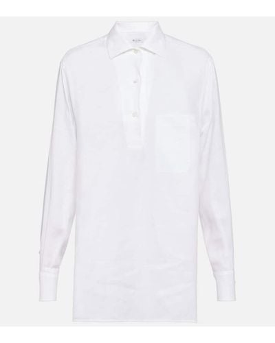 Loro Piana Hemd aus Flachs - Weiß