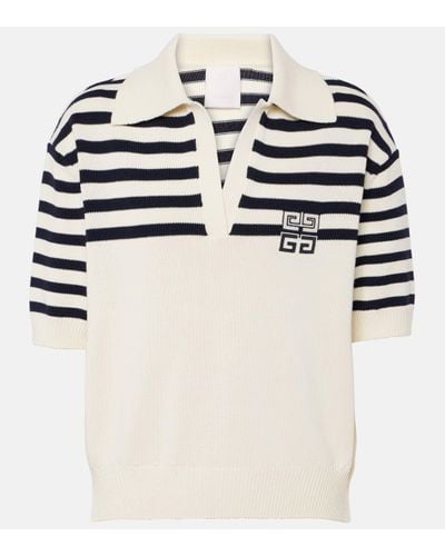 Givenchy 4g Striped Polo Jumper - White