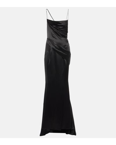Givenchy Gathered Silk Satin Gown - Black