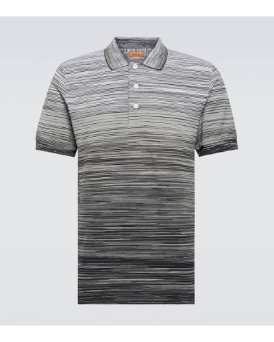 Missoni Space-dyed Cotton Pique Polo Shirt - Gray