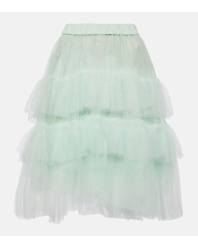 Simone Rocha Gonna midi in tulle - Verde