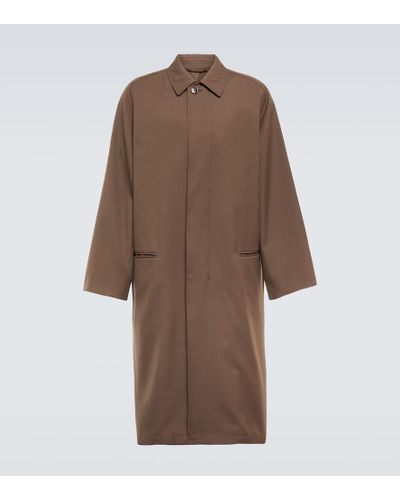 Lemaire Wool-blend Overcoat - Brown