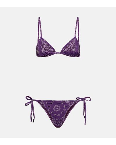 The Attico Bikini Bandana imprime - Violet