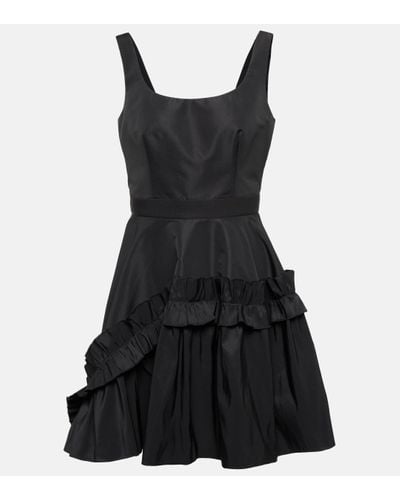 Alexander McQueen Ruffled Polyfaille Minidress - Black