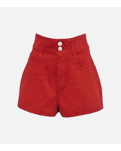 Alaïa High-Rise Shorts aus Baumwolle - Rot