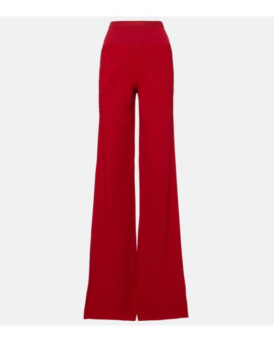 Rick Owens Crepe Straight Trousers - Red