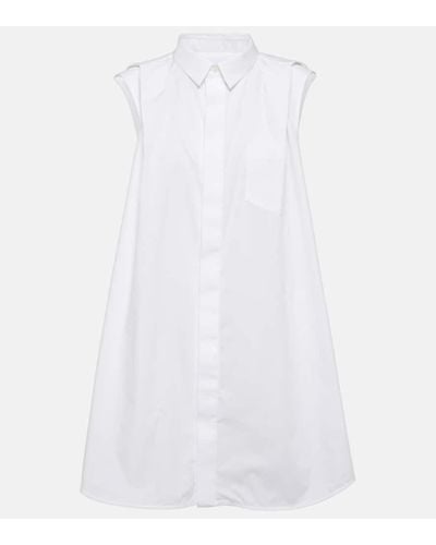 Sacai Vestido camisero de popelin - Blanco