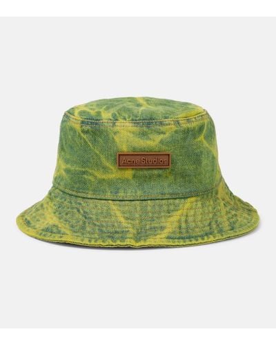 Acne Studios Sombrero de pescador de denim con logo - Verde