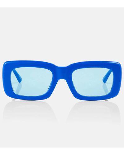 The Attico X Linda Farrow Marfa Rectangular Sunglasses - Blue