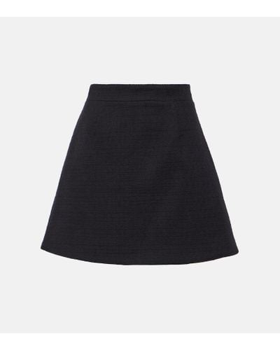 Patou Minifalda de tweed de algodon - Negro