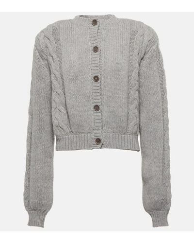 Magda Butrym Cable-knit Cashmere Cardigan - Gray