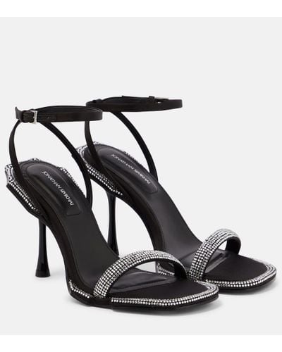 Jonathan Simkhai Verzierte Sandalen Icon aus Satin - Schwarz