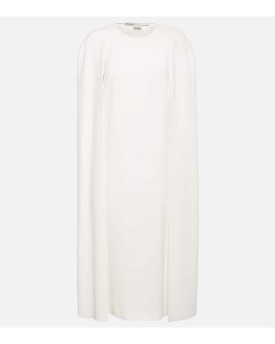 Stella McCartney Vestido midi con capa - Blanco