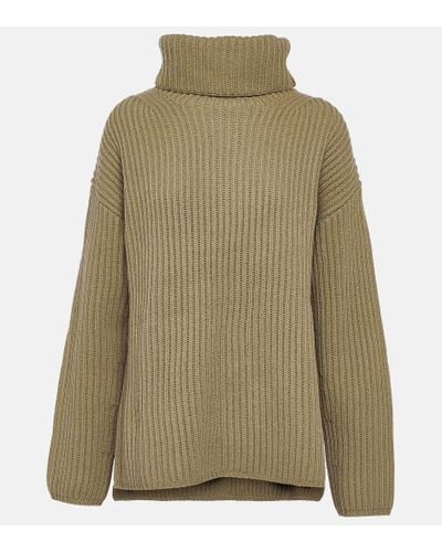 JOSEPH Wool Turtleneck Sweater - Green