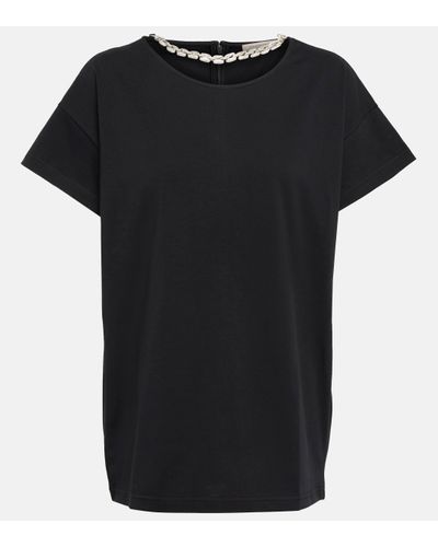 Christopher Kane T-shirt en coton a ornements - Noir
