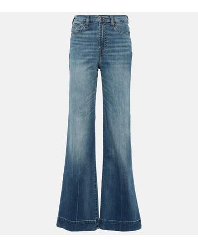 7 For All Mankind Modern Dojo High-rise Flared Jeans - Blue