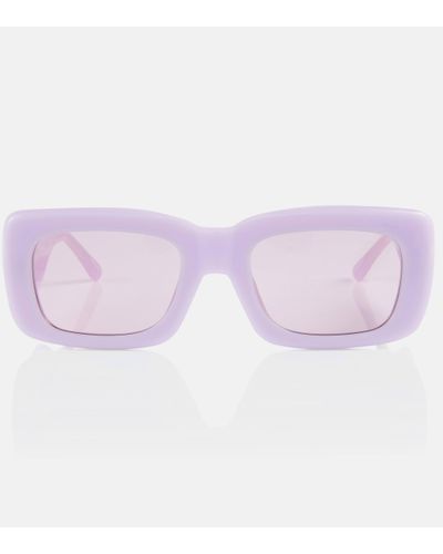 The Attico X Linda Farrow Marfa Rectangular Sunglasses - Purple