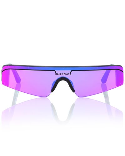Balenciaga Ski Rectangle Sunglasses - Purple