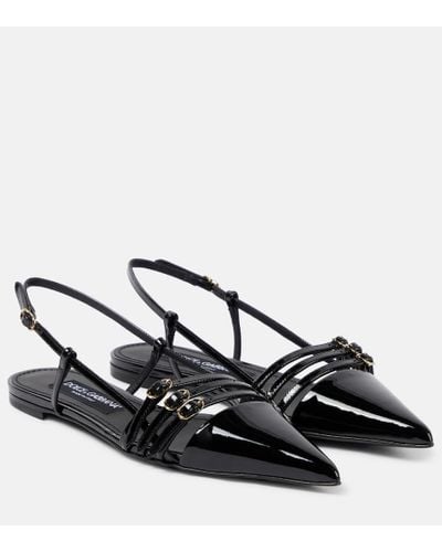 Dolce & Gabbana Bailarinas destalonadas de charol - Negro
