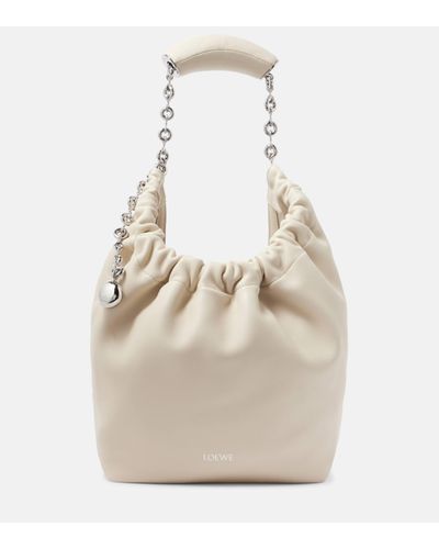 Loewe Squeeze Small Leather Shoulder Bag - White