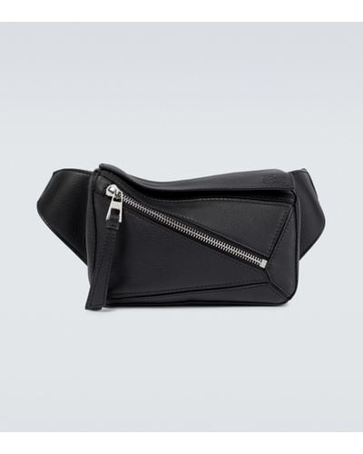 Loewe Sac ceinture Mini Puzzle en cuir - Noir
