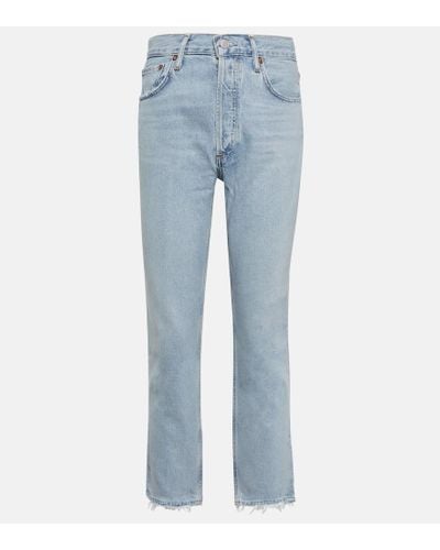 Agolde Riley High-rise Cropped Jeans - Blue